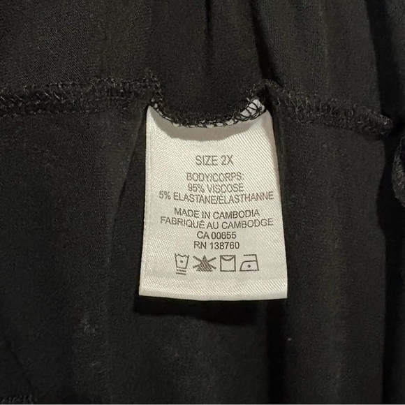 Penningtons, Sleeveless Printed Knit Dress, Plus Size 2X, Black - Picture 8 of 9